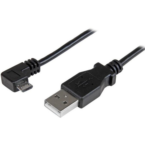 StarTech.com 1m 3 ft Right Angle Micro-USB Charge-and-Sync Cable M/M - USB 2.0 A to Micro-USB - 28/24 AWG - 3.3 ft USB Data Transfer - (Fleet Network)