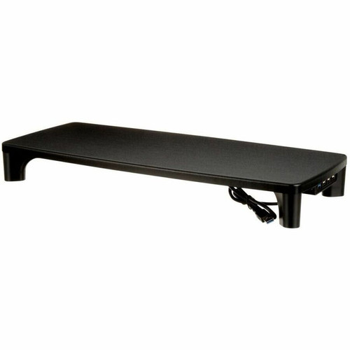 3M MS100B Monitor Stand - 21. 6" x 9. 4" Platform - Height Adjustable 2. 76"-3. 94" - 33 lb Load Capacity - USB Hub - Black