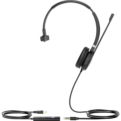 Yealink USB Wired Headset - Mono - Mini-phone (3.5mm) - Wired - 32 Ohm - 20 Hz to 20 kHz - Over-the-head - Monaural - Ear-cup - 3.9 ft (Fleet Network)