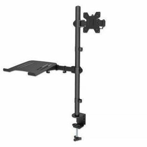 Manhattan 462136 Desk Mount for Monitor, Notebook, LED Monitor, LCD Monitor, Display, MacBook, Projector, Display Screen - Black - - - (Fleet Network)