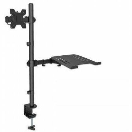 Manhattan Heavy Duty Desk Mount For Monitors Notebooks And Projectors In Black Landscape/Portrait Projector Notebook Display MacBook 462136