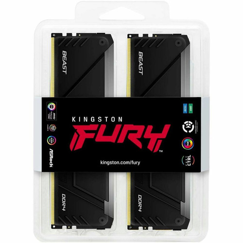 Kingston FURY Beast 128GB (4 x 32GB) DDR4 SDRAM Memory Kit - 128 GB (4 x 32GB) - RGB - DDR4-3200/PC4-25600 DDR4 SDRAM - 3200 MHz - - V (KF432C16BB2AK4/128)