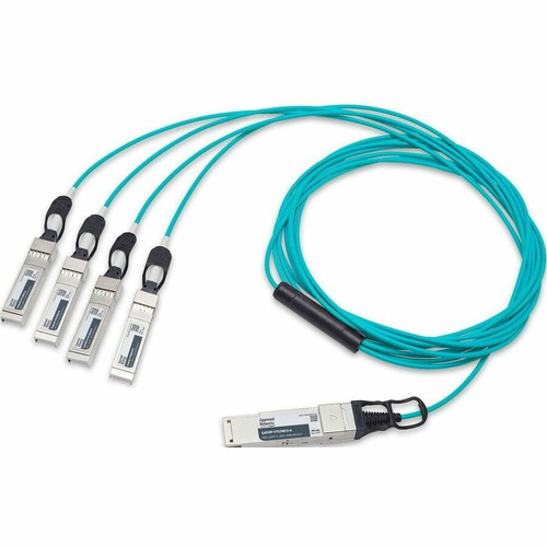 Approved Networks 40G QSFP+ AOC Cable (QSFP+ to 4 x SFP+) Breakout - 49.2 ft Fiber Optic Network Cable for Network Device - First End: (Fleet Network)