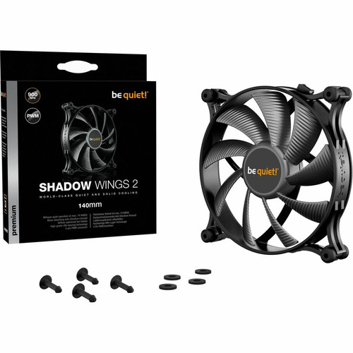 be quiet! Shadow Wings 2 Cooling Fan - 5.51" (140 mm) Maximum Fan Diameter - 1 x Fan(s) - 49.80 CFM (84.61m³/h) Maximum Airflow - 900 (Fleet Network)
