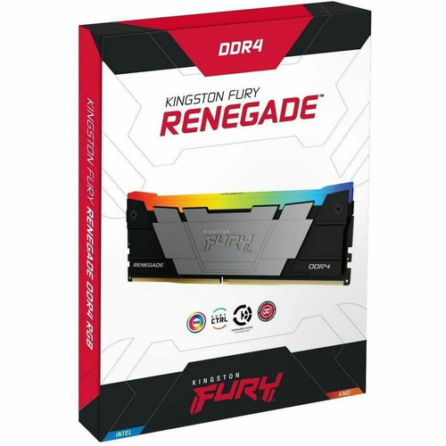Kingston FURY Renegade 8GB DDR4 SDRAM Memory Module - For Motherboard - 8 GB (1 x 8GB) - RGB - DDR4-3200/PC4-25600 DDR4 SDRAM - 3200 - (KF432C16RB2A/8)