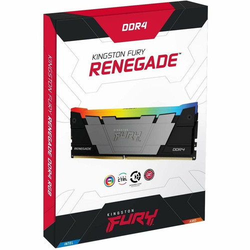 Kingston FURY Renegade 128GB (4 x 32GB) DDR4 SDRAM Memory Kit - For Motherboard - 128 GB (4 x 32GB) - RGB - DDR4-3600/PC4-28800 DDR4 - (KF436C18RB2AK4/128)