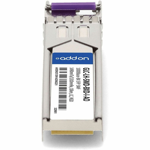 AddOn Cisco GLC-LH-SMD-BXD-I Compatible TAA 1000Base-BX SFP Transceiver(SMF, 1490nmTX/1310nmRX, 10km, LC, DOM, -40 to 85C) - For Data (GLC-LH-SMD-BXD-I-AO)