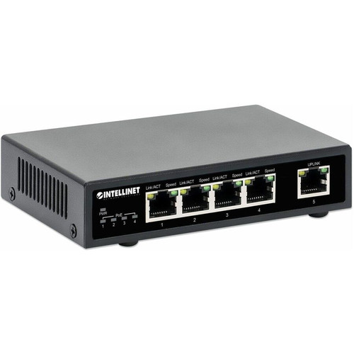 Intellinet 5 Port Gigabit PoE Plus Managed Switch TX 2 Layer Support Power Budget Compact Deployment Ready Manageable Supported Ethernet Ports 561839