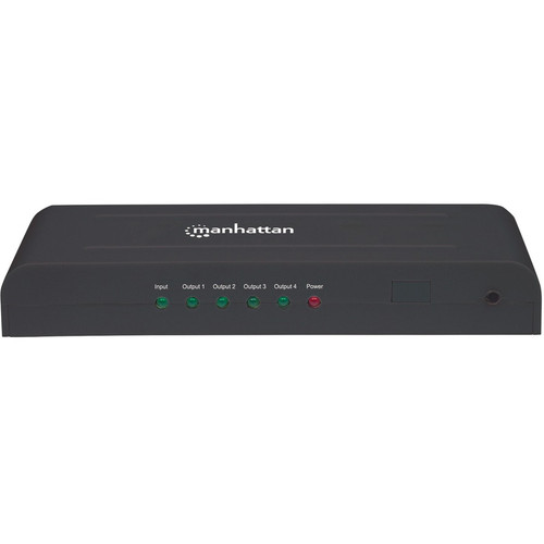 Manhattan 4-Port HDMI Splitter - 4096 x 2160 - 340 MHzMaximum Video Bandwidth - 1 x HDMI In - 4 x HDMI Out - Plastic (207515)