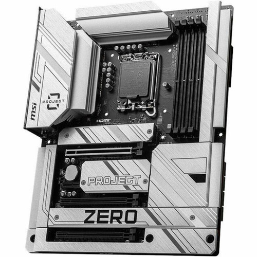 MSI PROJECT ZERO ATX Desktop Motherboard Intel Chipset Socket LGA1700 Supports Pentium Gold Celeron And Core Processors 192 Z790PROJECTZERO