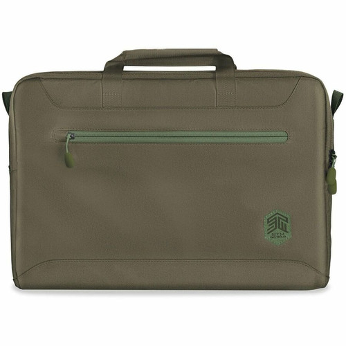 STM Goods Eco Carrying Case (Briefcase) for 15" to 16" Notebook - Olive - 300D Polyester Body - Trolley Strap, Shoulder Strap - 11.42" (Fleet Network)