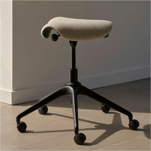 Humanscale F500GCL11FSKNSC Freedom Active Pony Stool - Mineral Leather Seat - Foam Cushion - 5-Star Graphite Nylon Base