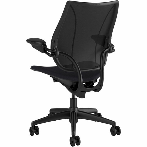Humanscale L113BJ10CF12XFSSNSC Liberty Conference/Task Chair - Graphite Foam/Fabric Seat - Mesh Back - Black Frame - Adjustable Arms