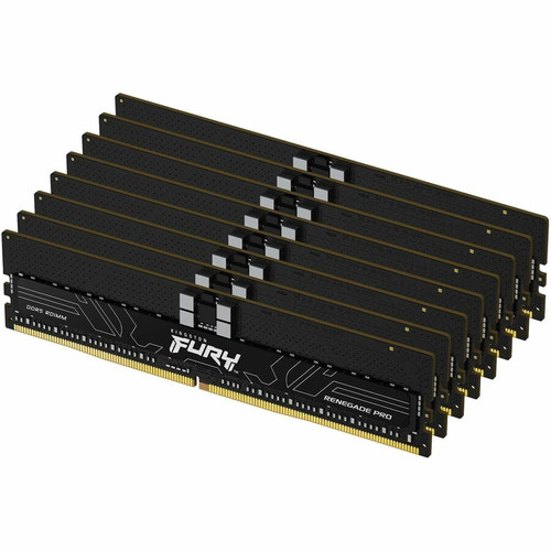Kingston 28GB (8x16GB) DDR5 6800MT/s CL34 FURY Renegade Pro RDIMM Black XMP - For Motherboard - 128 GB (8 x 16GB) - DDR5 SDRAM - 6800 (Fleet Network)