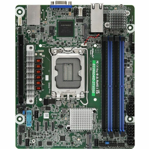 ASRock EC266D4ID-2T/X550 Server Motherboard - Intel C266 Chipset - Socket LGA-1700 - Deep Mini ITX - Pentium Gold, Xeon Processor - 32 (Fleet Network)