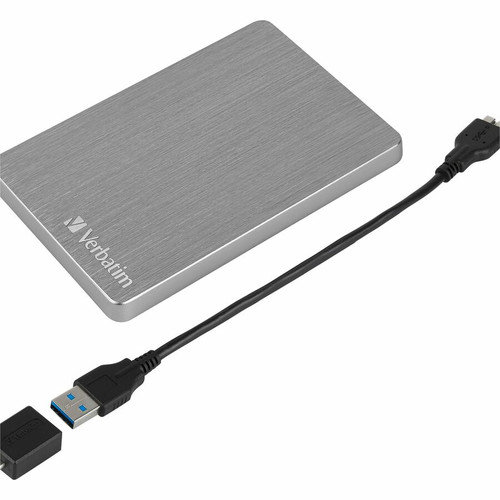 Verbatim Store 'n' Go ALU Slim 1 TB Portable Hard Drive - 2.5" External - Space Gray - USB 3.2 (Gen 1) - 2 Year Warranty - 1 Each (53662)