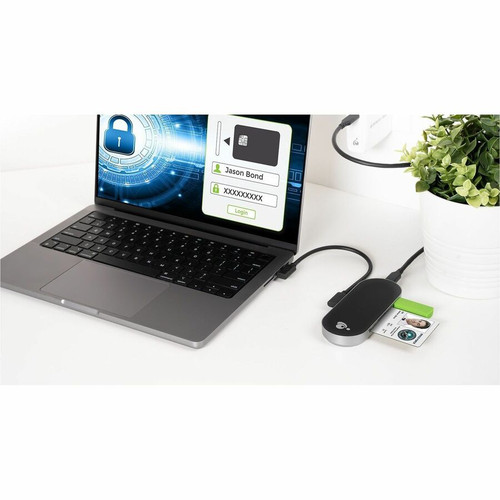 IOGEAR GUH3C200TAA USB-C CAC Reader Hub with Power Pass Through - TAA - USB 3.2 Gen 1640 MB/s - 3 Ports - Portable