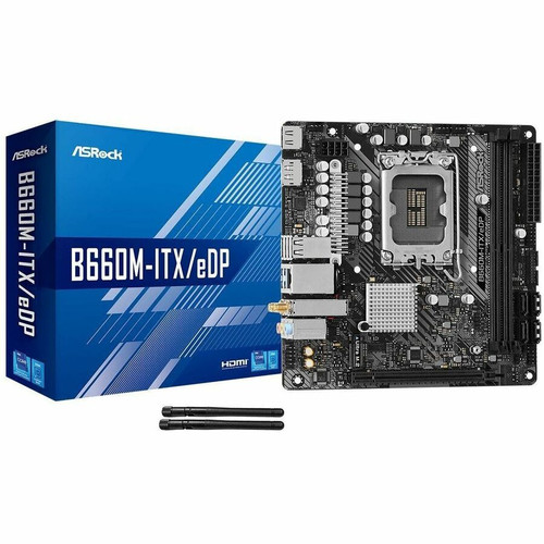 ASRock B660M-ITX/eDP Desktop Motherboard - Intel B660 Chipset - Socket LGA-1700 - Mini ITX - Core Processor Supported - 64 GB DDR4 RAM (Fleet Network)