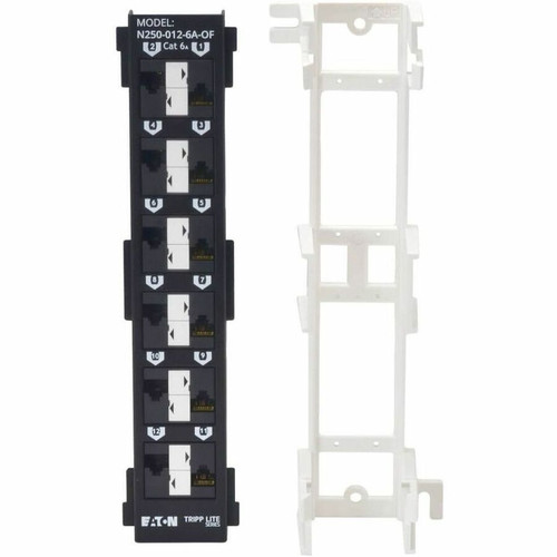 Tripp Lite series N250-012-6A-OF 12-Port Wall-Mount Cat6a Patch Panel - 12 Port(s) - Category 6a - Twisted Pair - Black - Wall (N250-012-6A-OF)