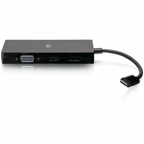 C2G USB-C&reg; Multiport Adapter, 4-in-1 Video Adapter with HDMI&reg;, DisplayPort™, DVI, and VGA - 4K 60Hz - for Desktop PC, - (C2G54454)
