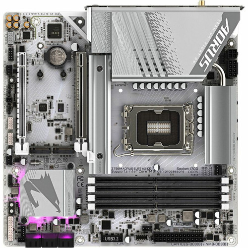 Aorus Ultra Durable Z790M ELITE AX ICE Micro ATX Gaming Motherboard Socket LGA 1700 Compatible With Intel Core Processors Z790M AORUS ELITE AX ICE