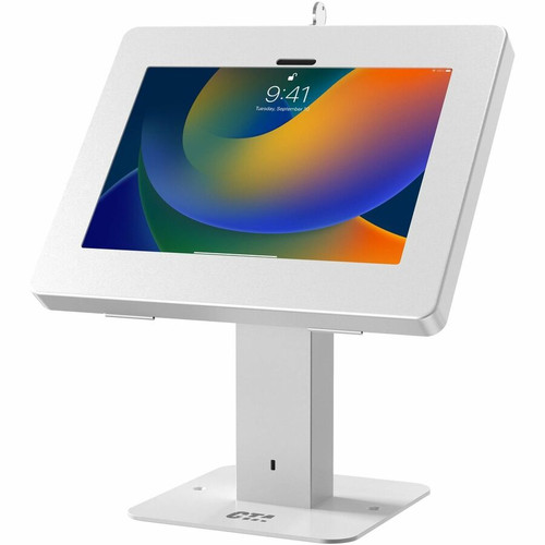 CTA Digital Desk Mount for Tablet, Display, Holder, Monitor, Kiosk - White - Landscape/Portrait - 9" to 11" Screen Support - 6 lb g) - (Fleet Network)