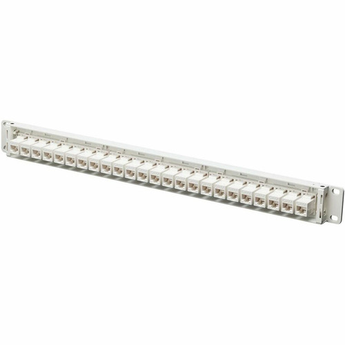 Tripp Lite series N254-024-6A-WH 24-Port Cat6a Feed-Through Patch Panel - 24 Port(s) - 24 x RJ-45 - 1U High - Category 6a - Twisted - (N254-024-6A-WH)