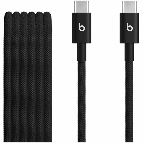 Beats by Dr. Dre Two-Pack USB-C to USB-C Woven Cables - Bolt Black - 4.9 ft (1.50 m) USB-C Data Transfer Cable for Headphone, Speaker, (Fleet Network)