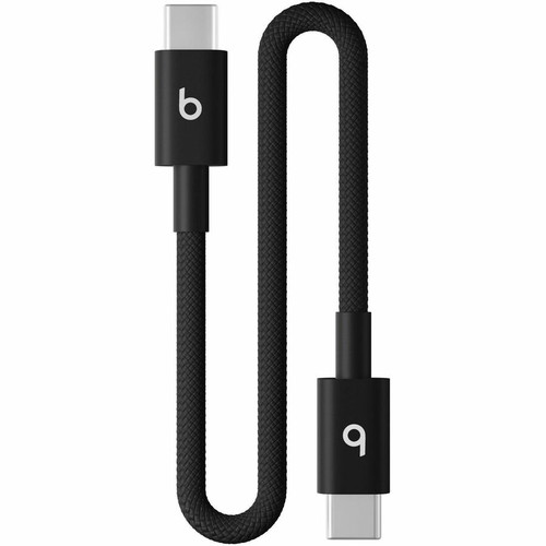 Beats by Dr. Dre USB-C to USB-C Woven Short Cable (20 cm / 8 in.) - Bolt Black - 8" (203.20 mm) USB-C Data Transfer Cable for Power - (Fleet Network)