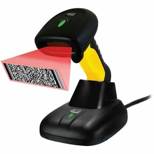 Adesso Bluetooth & 2.4Ghz Wireless Antimicrobial & Waterproof 2D Barcode Scanner - Cable/Wireless Connectivity - 18" (457.20 mm) Scan (Fleet Network)