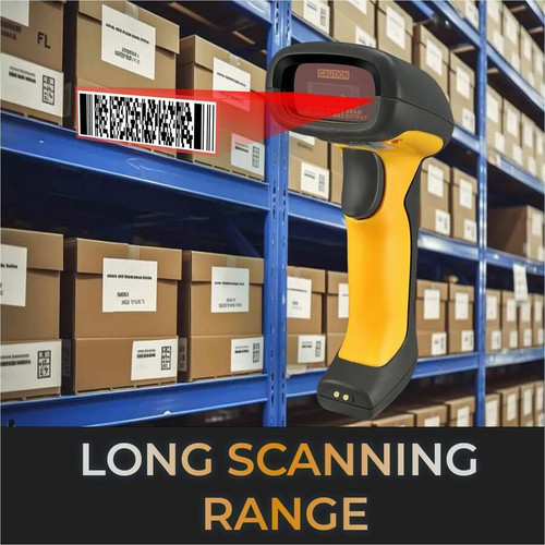 Adesso NUSCAN 5200 Barcode Scanner - Wireless Bluetooth - 1D/2D - 18" Range - IP67 Waterproof - Antimicrobial