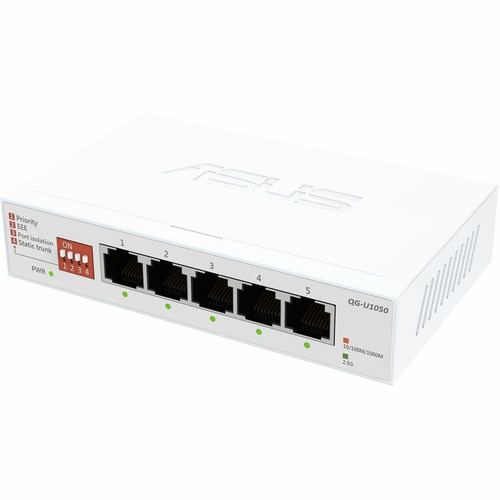 Asus QG-U1050 5-Port 2.5 Gigabit Ethernet Switch - Layer 2 - Desktop - White