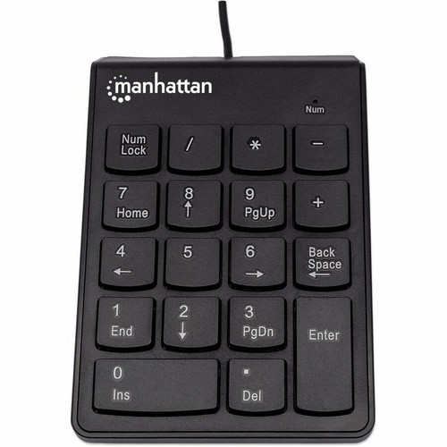 Manhattan Numeric Wired Keypad - Cable Connectivity - USB 1.1 Type A Interface - 18 Key(s) - Windows XP, Windows Vista, Windows 7, 10, (Fleet Network)