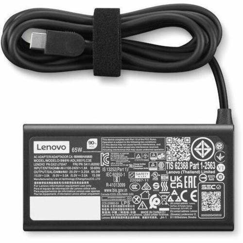 Lenovo 4X21S91183 65W Standard USB-C AC Adapter Gen 2-US/Can/Mexico - 65W Power Supply with 3.3 ft Cable - Black