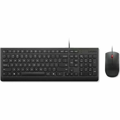 Lenovo Essential Wired Combo Black French Canadian 058 - USB Type A Membrane Cable Keyboard - French (Canada) - Black - USB Type A - - (Fleet Network)