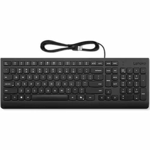 Lenovo Essential Wired Keyboard Black French Canadian 058 - Cable Connectivity - USB Type A Interface - CoPilot Hot Key(s) - Windows - (Fleet Network)