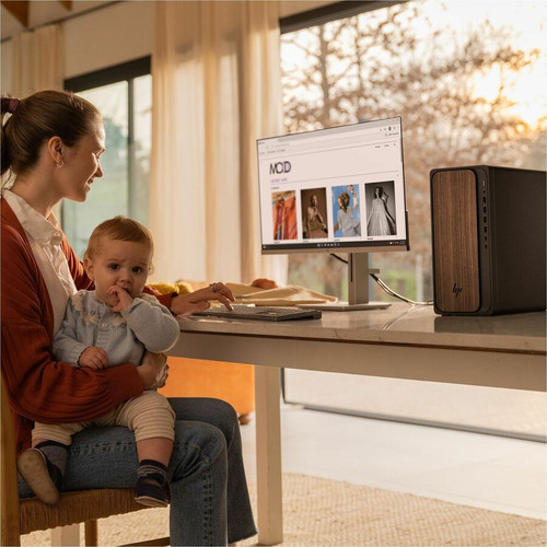 HP BB4S9AA#ABL OmniDesk M03-0019 Desktop - Intel Core Ultra 5225 - 16 GB DDR5 RAM - 1 TB PCIe NVMe SSD - Tower - Dark Wood/Jack Black