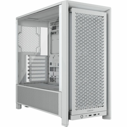 Corsair FRAME 4000D RS Modular Mid-Tower PC Case - White - Mid-tower - White - Steel, Tempered Glass, Plastic - 6 x Bay - 3   120mm - (Fleet Network)