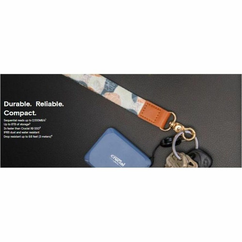 Crucial CT4000X10SSD9 x 10 4TB Portable SSD - External USB 3. 2 Gen 2 x 2 - 2. 05 GB/s Read - Drop/Water/Dust Resistant