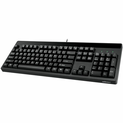 Adesso EASYTOUCH 130 Full-Size Wired Mechanical Keyboard - Brown Switch - 104 Keys - RGB LED Backlight - CoPilot AI Hotkey - USB