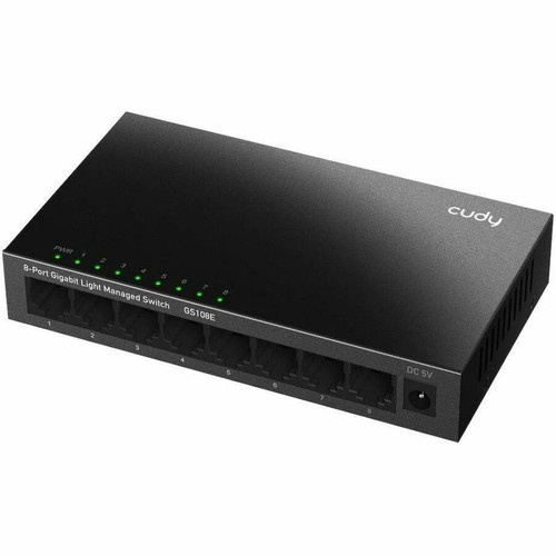 Cudy GS108E Ethernet Switch - 8 Ports - Manageable - Gigabit Ethernet - 10/100/1000Base-T - 2 Layer Supported - 2.75 W Power - Twisted (Fleet Network)