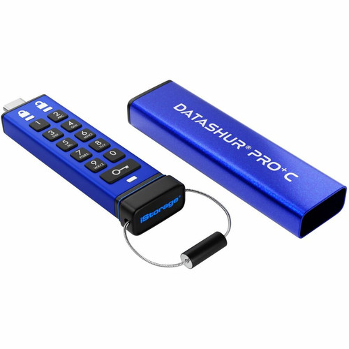 iStorage IS-FL-DA3C-256-128 datAshur PRO+C 128 GB USB 3.2 - Gen 1 Type C Flash Drive - 310 MB/s Read - 246 MB/s Write - Hardware Encrypted - IP57