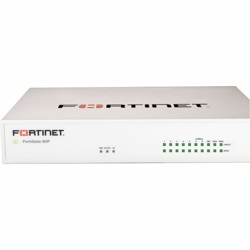 Fortinet FortiGate 60F Network Security/Firewall Appliance - Centralized Management - 10 Port - 10/100/1000Base-T - Gigabit Ethernet - (FG-60F-HA)