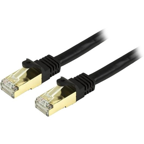 StarTech.com 14 ft Cat6a Patch Cable - Shielded (STP) - Black - 10Gb Snagless Cat 6a Ethernet Patch Cable - 14 ft Category 6a Network (Fleet Network)