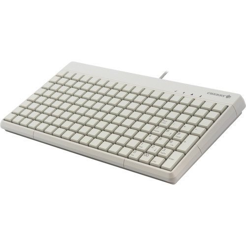 CHERRY G86-63400EUAEAA G86-63400 POS Keyboard - 142 Relegendable Keys - Magnetic Stripe Reader - USB - Light Gray