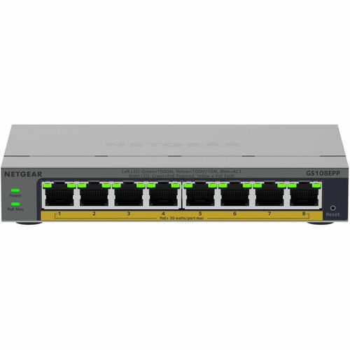 Netgear Business GS108EPP Ethernet Switch - 8 Ports - Manageable - Gigabit Ethernet - 10/100/1000Base-T - 3 Layer Supported - 5.90 W - (Fleet Network)