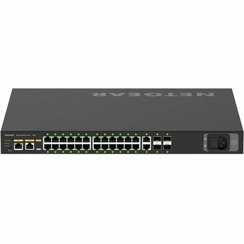 Netgear AV Line M4250-26G4XF-PoE+ 24x1G PoE+ 480W 2x1G and 4xSFP+ Managed Switch - 24 Ports - Manageable - Gigabit Ethernet, 10 - - 3 (GSM4230PX-TAANAS)