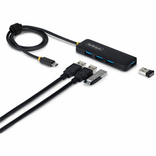 StarTech.com 4-Port USB-C Hub, 5Gbps, Bus Powered, USB-C to 4x USB-A Mini Hub, Extra Long 2ft/61cm Host Cable, 70% PCR Plastic Housing (Fleet Network)