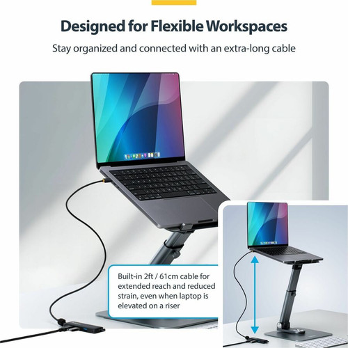 StarTech.com H5C4A-USB-HUB-2 4-Port USB-C Hub - 5Gbps - Bus Powered - USB-C to 4x USB-A - 2ft Cable - 70% PCR Plastic