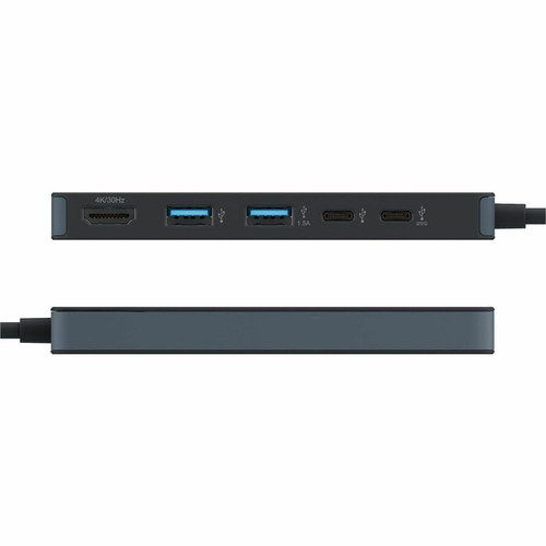 Hyper HyperDrive Flex 5 Port USB-C Hub - for Monitor, Notebook, Tablet PC, Hard Drive, Keyboard - Charging Capability - USB Type C - 2 (HD4101BKGL)